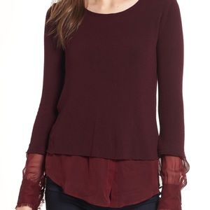 NWT Bailey 44 Double Speak Mock Layer Top